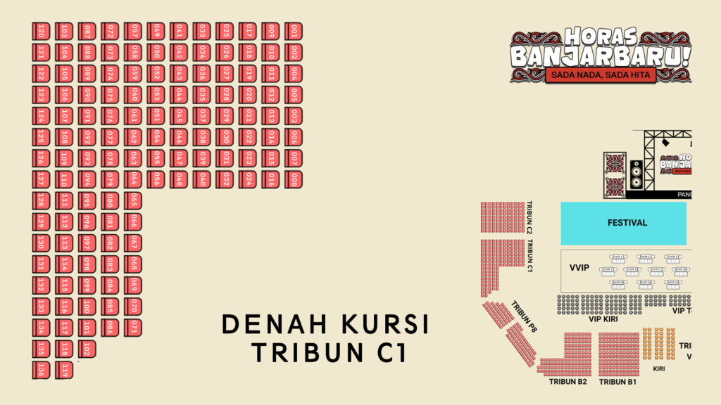 Horas Banjarbaru! Denah Kursi TRIBUN C1
