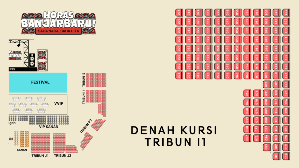 Horas Banjarbaru! Denah Kursi TRIBUN I1