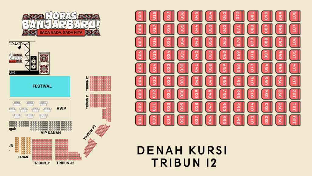 Horas Banjarbaru! Denah Kursi TRIBUN I2