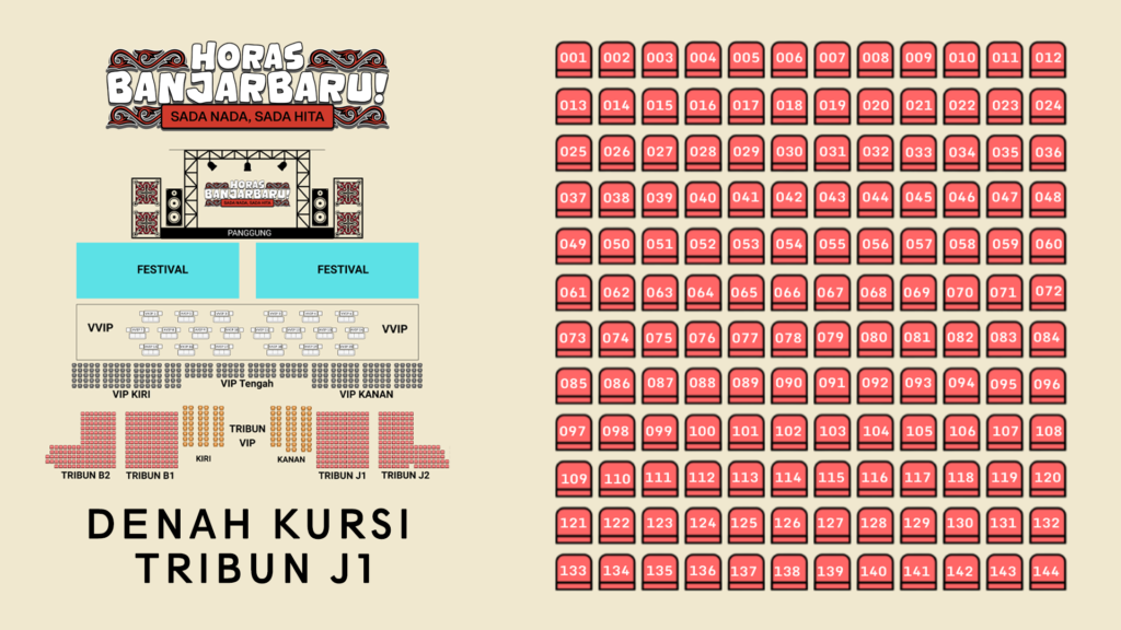 Horas Banjarbaru! Denah Kursi TRIBUN J1
